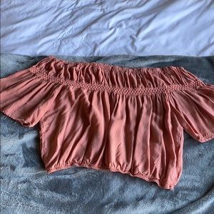 Mauve off the shoulder crop top - Kendall & Kylie